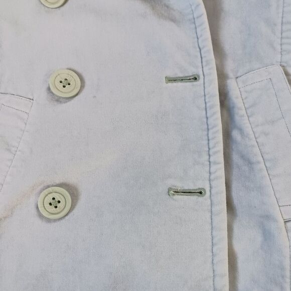 MODA INTERNATIONAL Velvet Jacket Double Breasted Pastel Blue Cropped Size XS - Picture 8 of 11